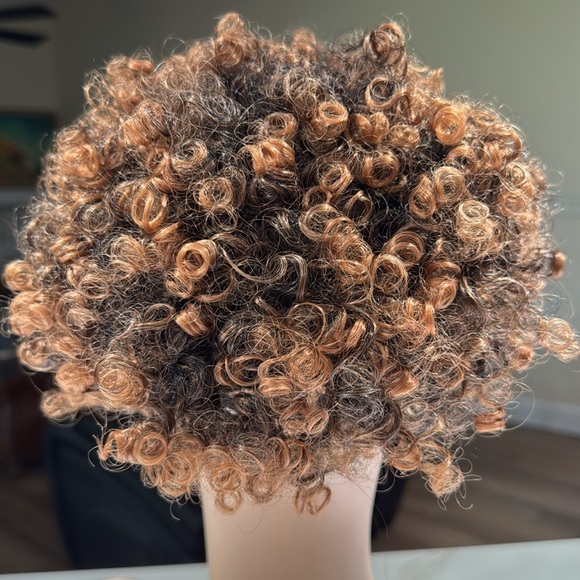 Other - HAIR, Kinky Curly Afro Pixie with headband attached, Highlighted